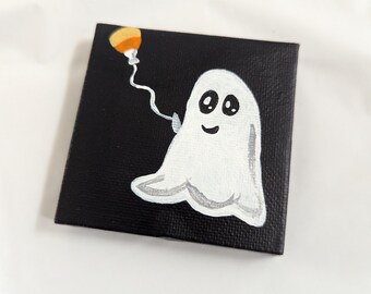 Mini Ghost with Candy Corn Balloon Painting