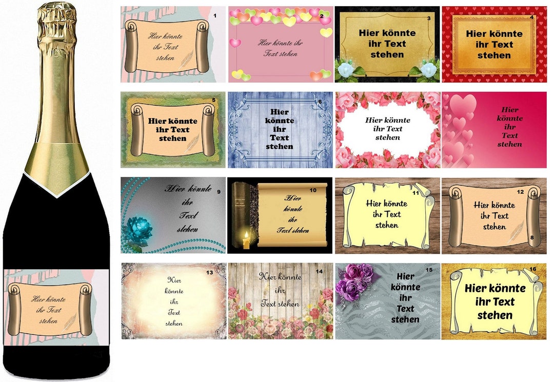 Sticker Label Bottle Label Glossy 120 X 90 Custom Text Etsy