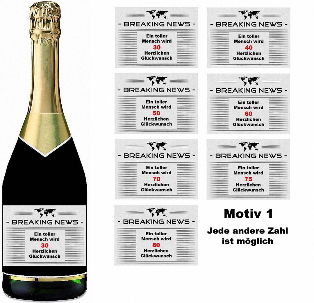 Sticker Label Bottle Label Glossy 120 X 90 Happy Birthday Etsy