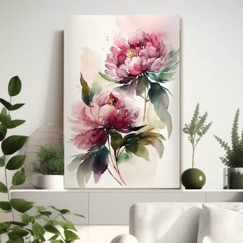 Peony Wall Art - Etsy