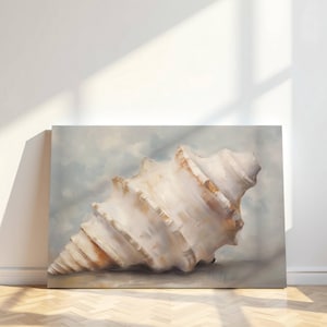 Coastal Shell Painting | Beach Cottage Art | Seashell Wall Canvas Print
