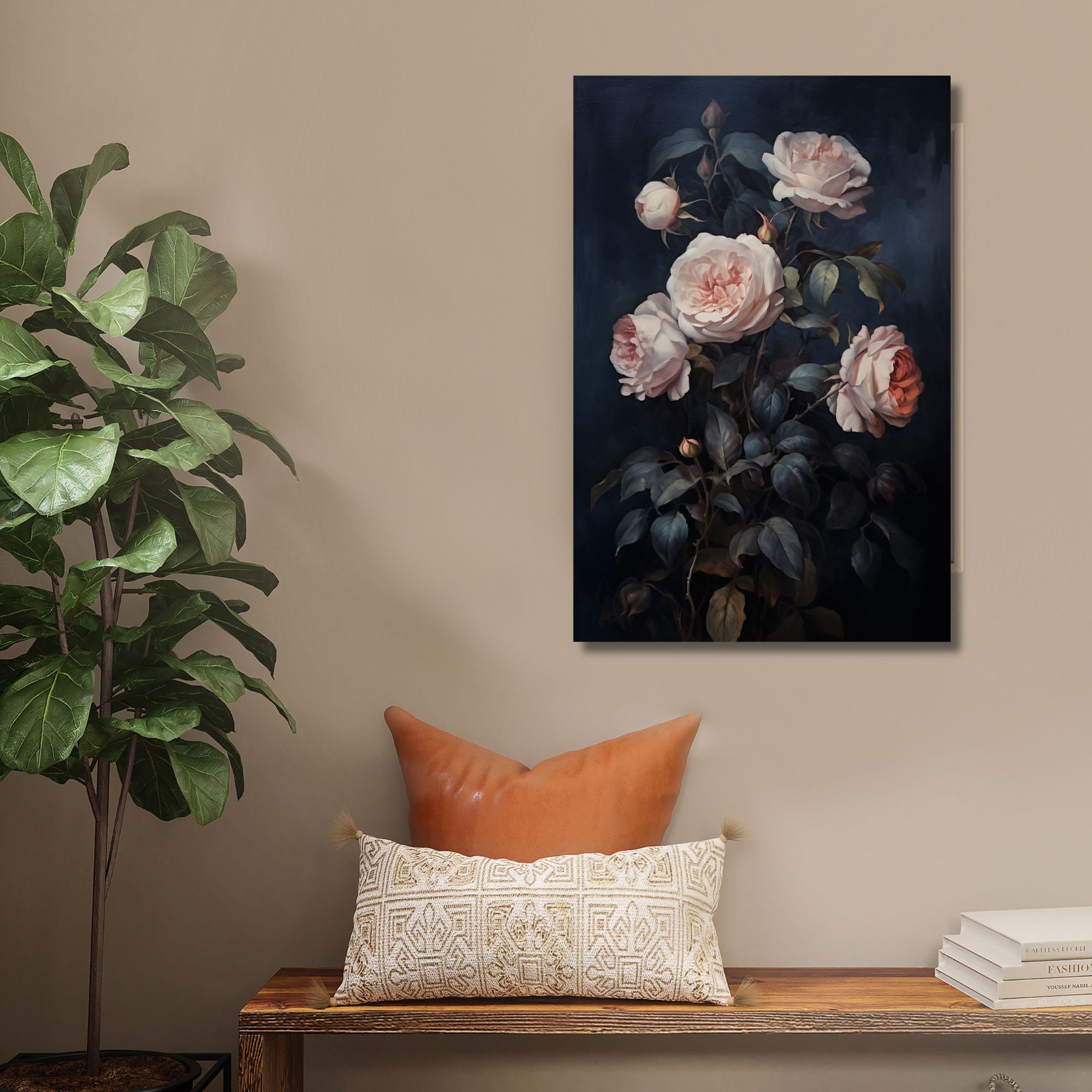 Pink Lokelani Roses Canvas Art Floral Gallery Wrap Print - Etsy