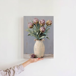 Rustic Artichoke Bouquet Floral Decor Canvas Print