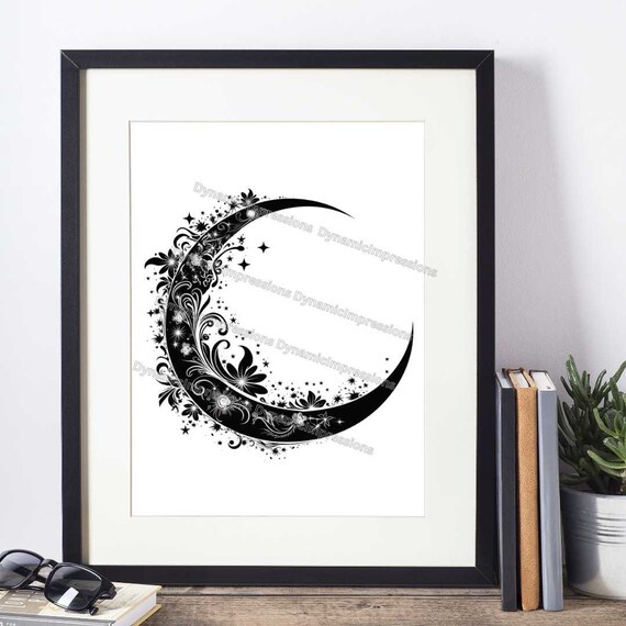 「MOON.」CLARITY ART Waxing Crescent Moon Print – Art by Ciarra Stebbins