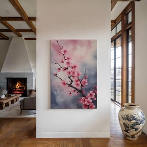 Sakura Japanese Cherry Blossom Painting - Spring Floral Decor - Canvas Print