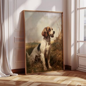 Vintage Irish Setter Hunting Dog Oil Painting Print - Unframed Antique Canine Art - Hunting Dog Oil Painting - Irish Setter Painting Print