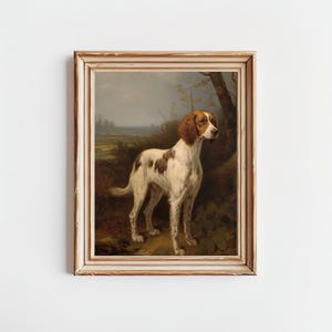 Antique Irish Setter Oil Painting - Unframed Vintage Spaniel Pointer Dog Art Print