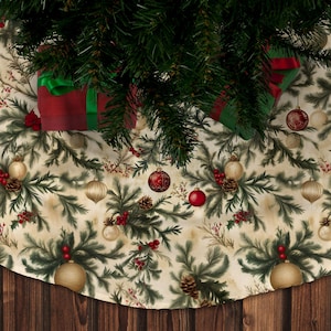 Magische vintage kerstboomrok - feestelijk ornamentpatroon - gezellige vakantiesfeer - retro charme kerstdecor