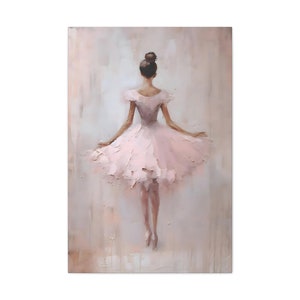 Rosa Ballerina Ölgemälde - Mädchenzimmer Dekor - Leinwand Galerieverpackung