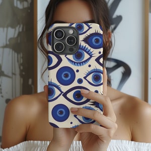 Mystical Evil Eye Protection iPhone Case - Blue Evil Eye Phone case - iPhone 15 14 13 12 11 Pro Max 8 Plus X XR XS - XS Max