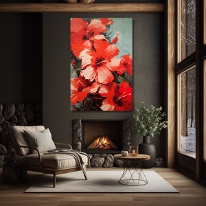 Canvas Print:  Midnight Bloom Canvas Art – Abstract Ink Flower Wall Print