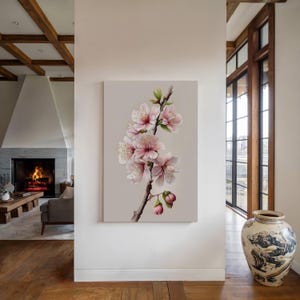 Feng Shui Cherry Blossom Branch Canvas Print - High Quality