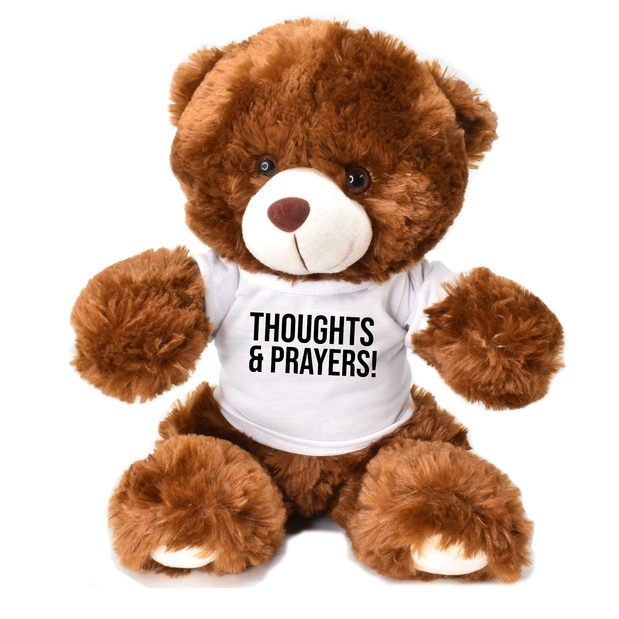 Thoughts & Prayers Teddy Bear Plush Funny Gift Husband Wife Girlfriend ...