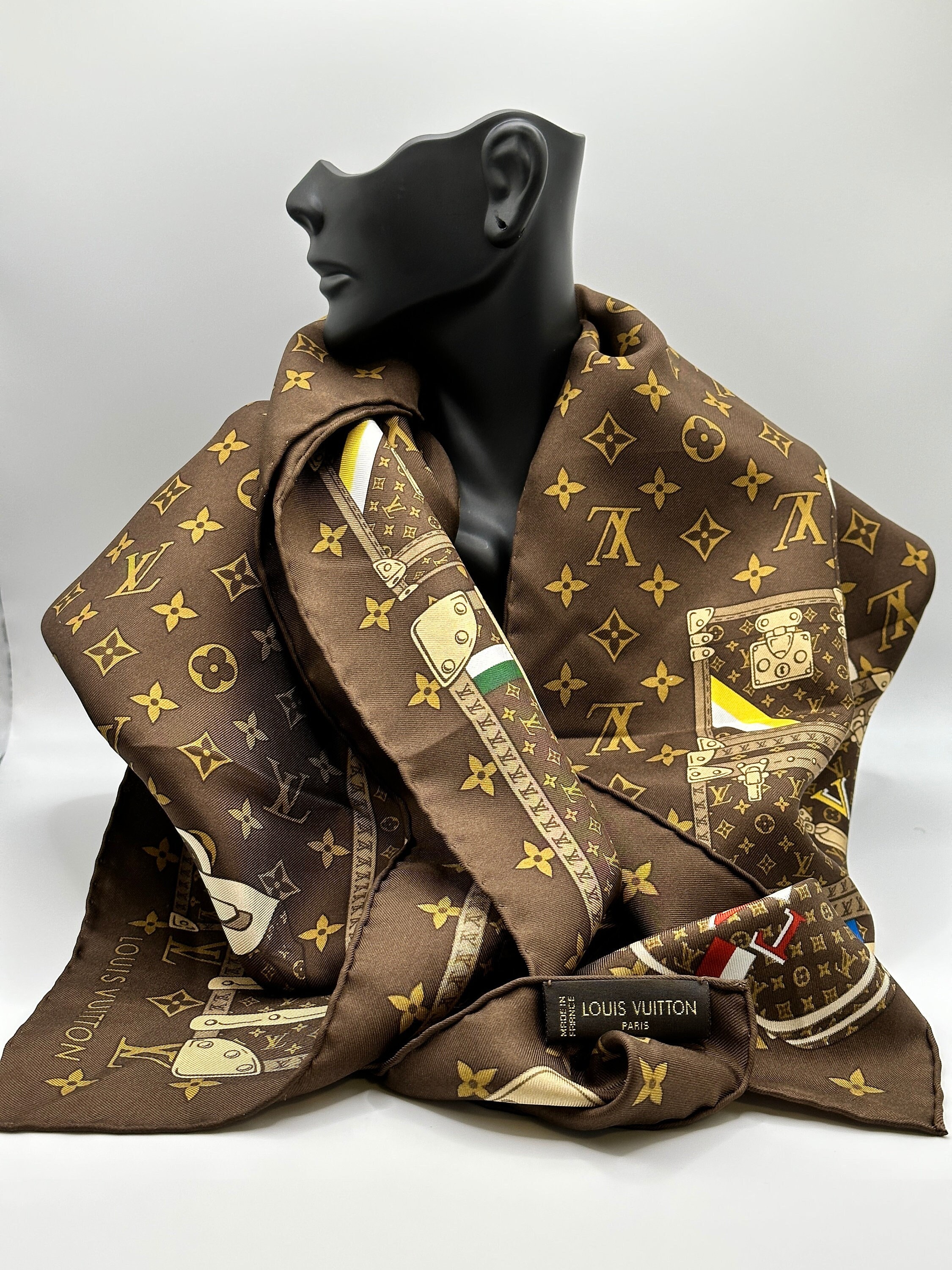 New Louis Vuitton Classic Old Floral Silk Scarf Womens Fashion Watches   Accessories Scarves on Carousell
