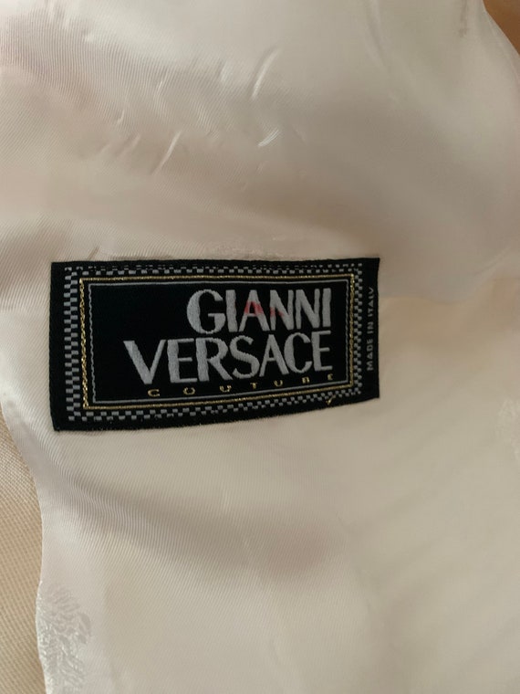 1980's Gianni Versace Couture Cream Shimmer Silk … - image 9