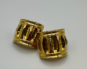 Vintage Gold Tone Chunky Clip Ons