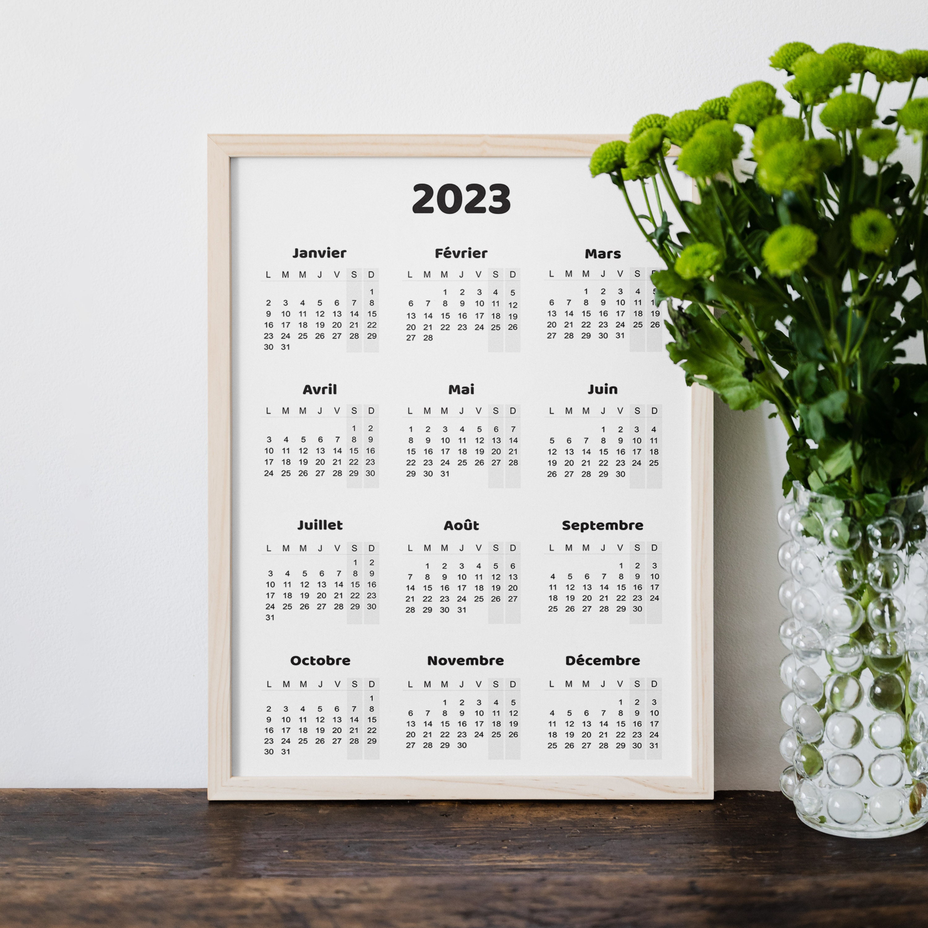 Calendrier Annuel 2023 Imprimable Calendrier Imprimable à - Etsy