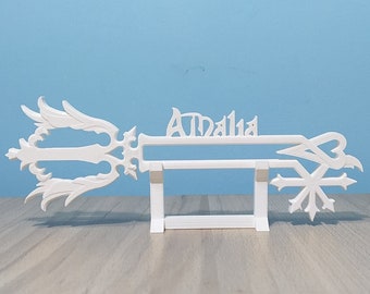 Personalized Oathkeeper Keyblade with Custom Name | Kingdom Hearts Inspired | KH Font | 3D Printed