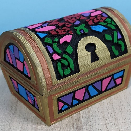KH Red Treasure Chest kingdom Hearts Inspired Hinged Etsy