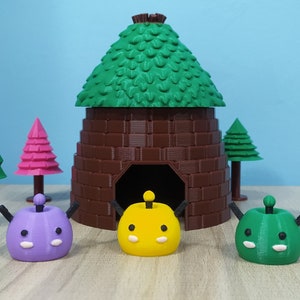 Junimo Hut Figurine with mini junimos and trees | Stardew Valley Inspired | Scenery | Multiple Colors | 3D Printed