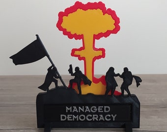 Helldivers &quot;Heroes&#39; Silhouette&quot; | Personalised Text | Fan Art | 3D Printed