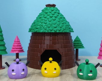 Junimo Hut Figurine with mini junimos and trees | Stardew Valley Inspired | Scenery | Multiple Colors | 3D Printed