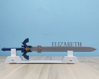 Personalized Master Sword with Custom Name | Zelda Inspired | Zelda Font | 3D Printed