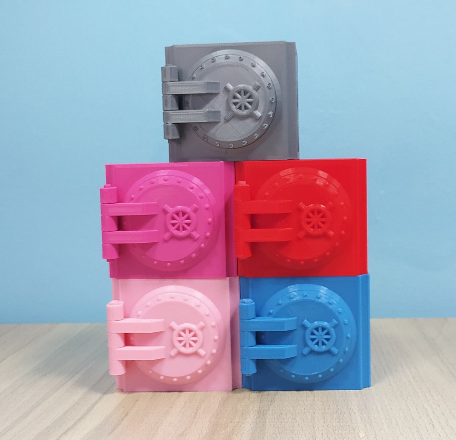 Safe Vault Piggy Bank With Hinged Door 3D Printed Etsy