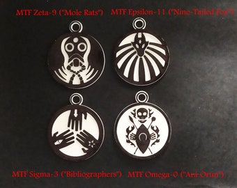 Keychain SCP Foundation Series 2 MTF Logos 24 Designs 3D 