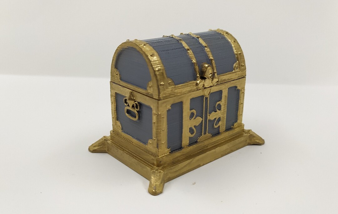 Luxury Chest genshin Impact Inspired Painted , Hinged With Storage 3D