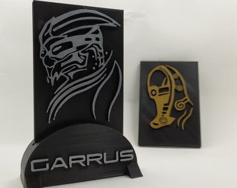 Mass Effect Character Portraits | Garrus, Tali | Custom | Silhouettes | Figurine | 3D Printed