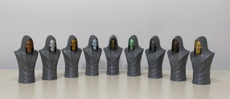 Dragon Priests Busts from Skyrim Hand Painted 3D Printed All 9 (15% Discount)