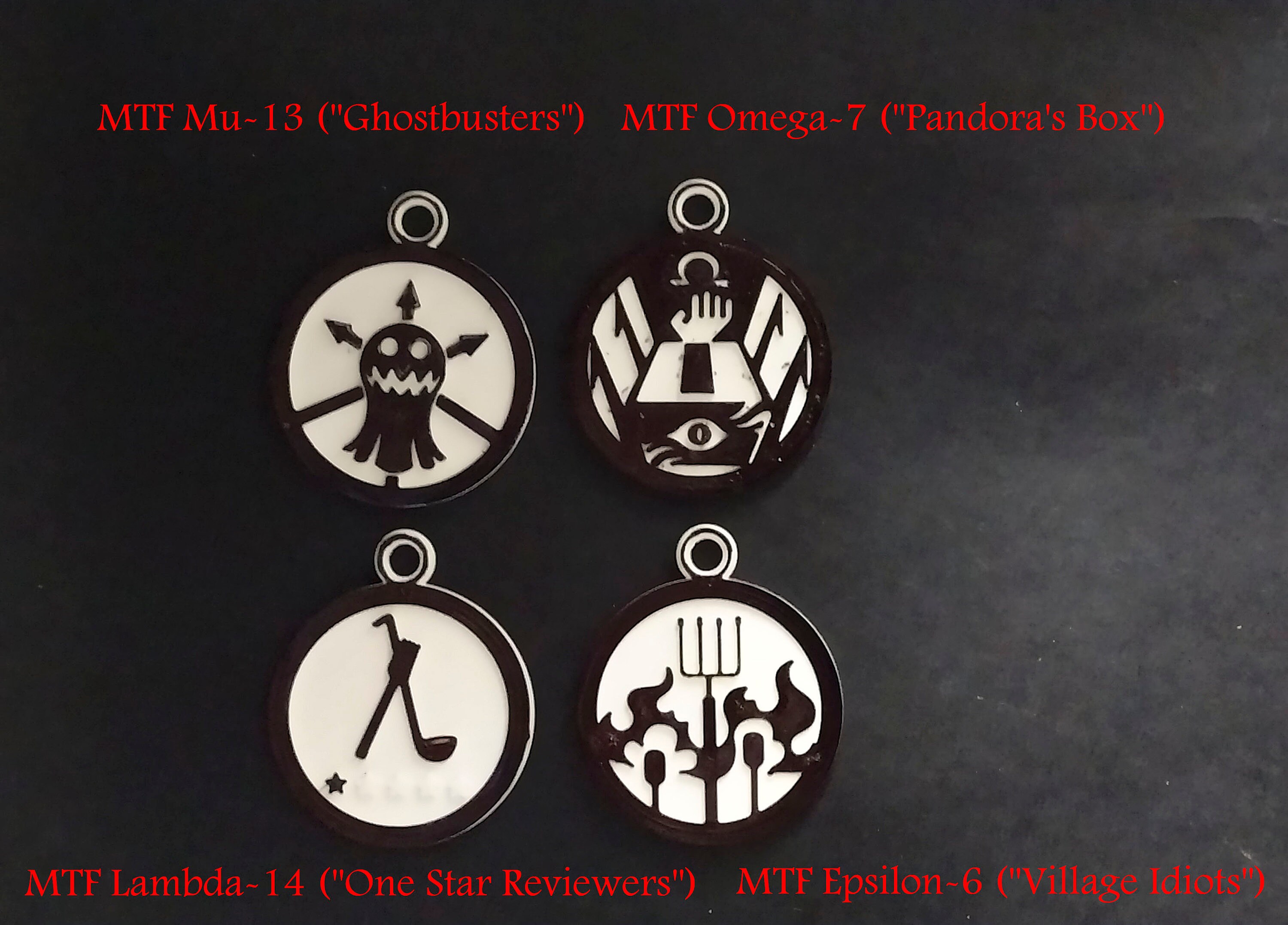 Keychain SCP Foundation Series 2 MTF Logos 24 Designs 3D 