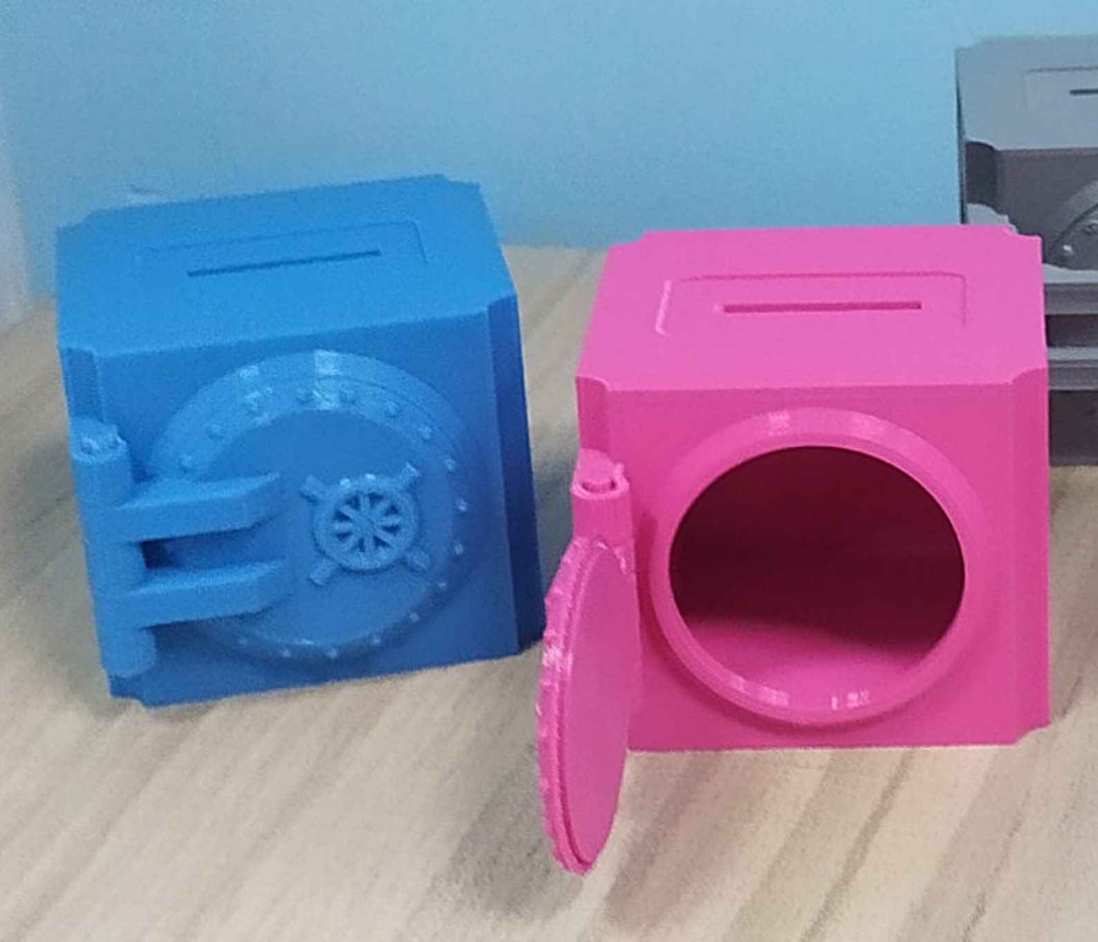 Safe Vault Piggy Bank With Hinged Door 3D Printed Etsy
