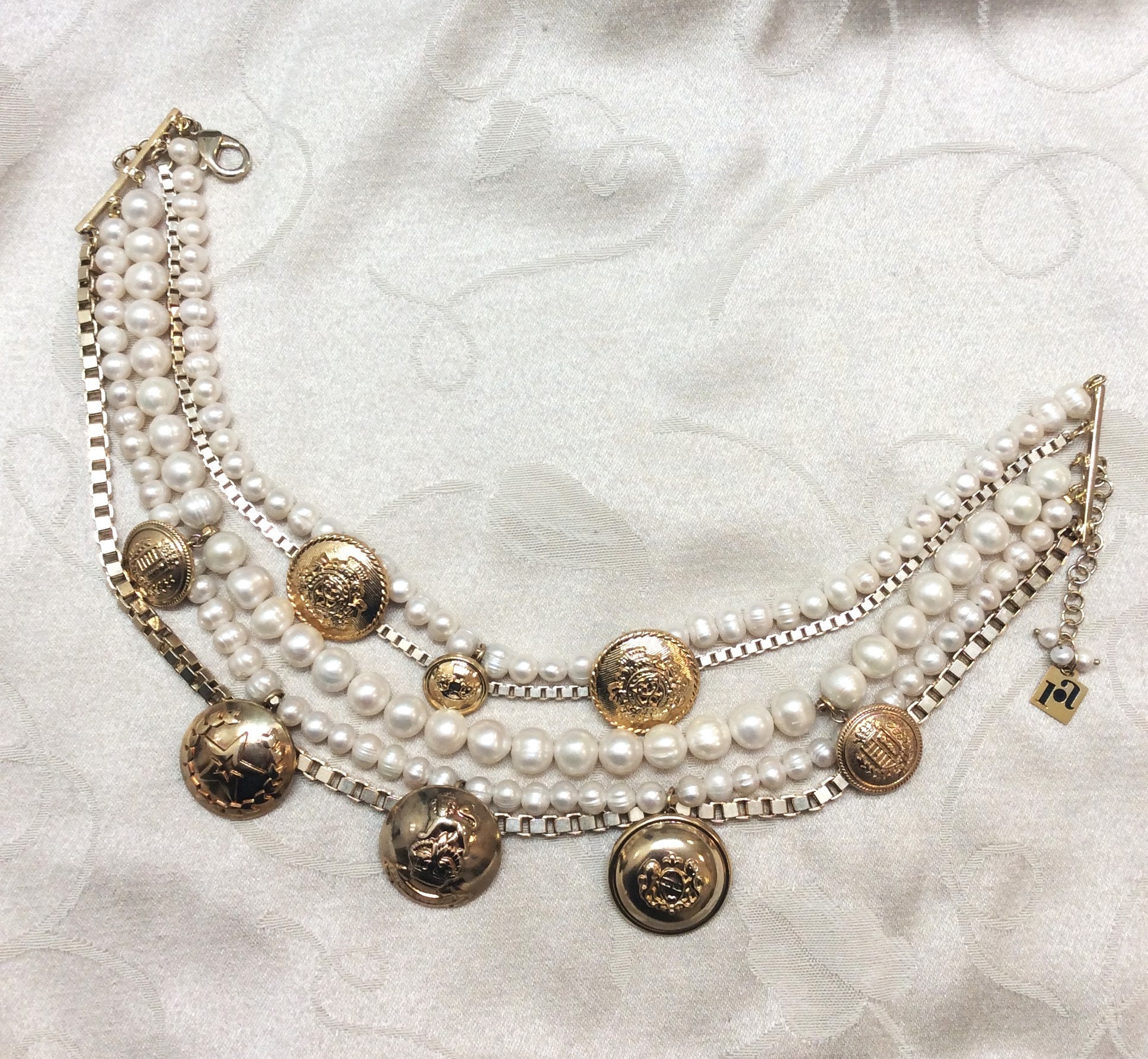 Buy Rosantica Milano Baroque Pearl Necklace With Gold Medallions