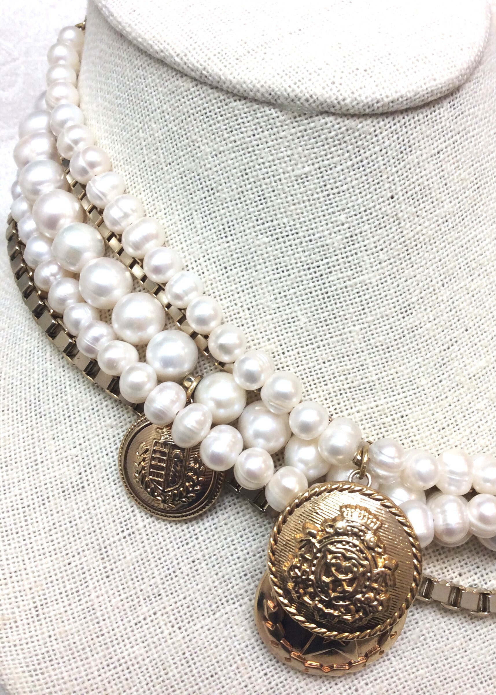 Buy Rosantica Milano Baroque Pearl Necklace With Gold Medallions