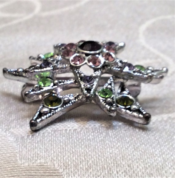 Vintage Multi-Layer Dimensional Star Brooch Spark… - image 7