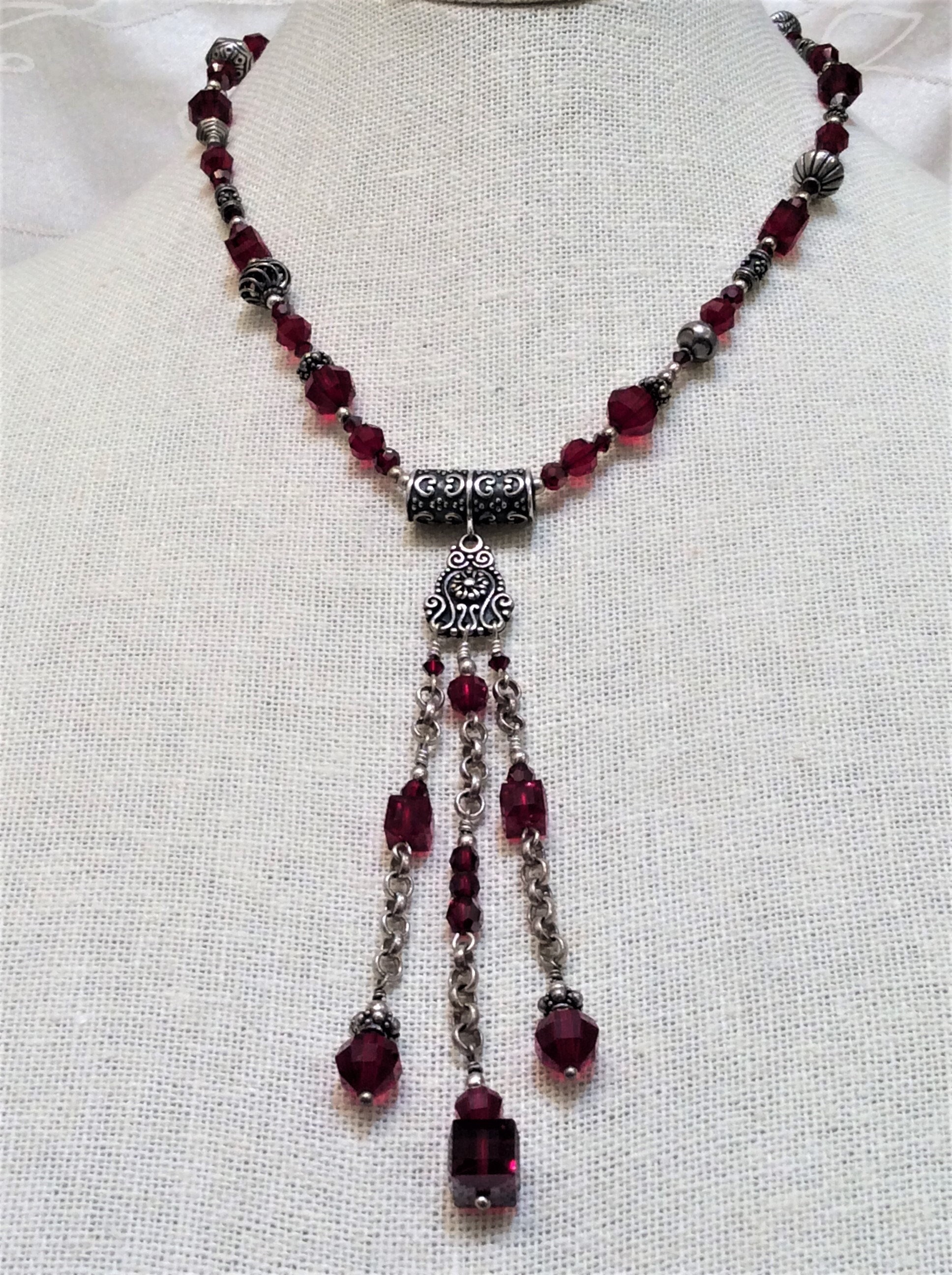 Ruby Lariat Necklace by Sam Tsia