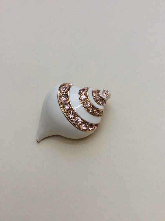 Vintage KJL Kenneth J Lane Shell Brooch Pendant: … - image 5