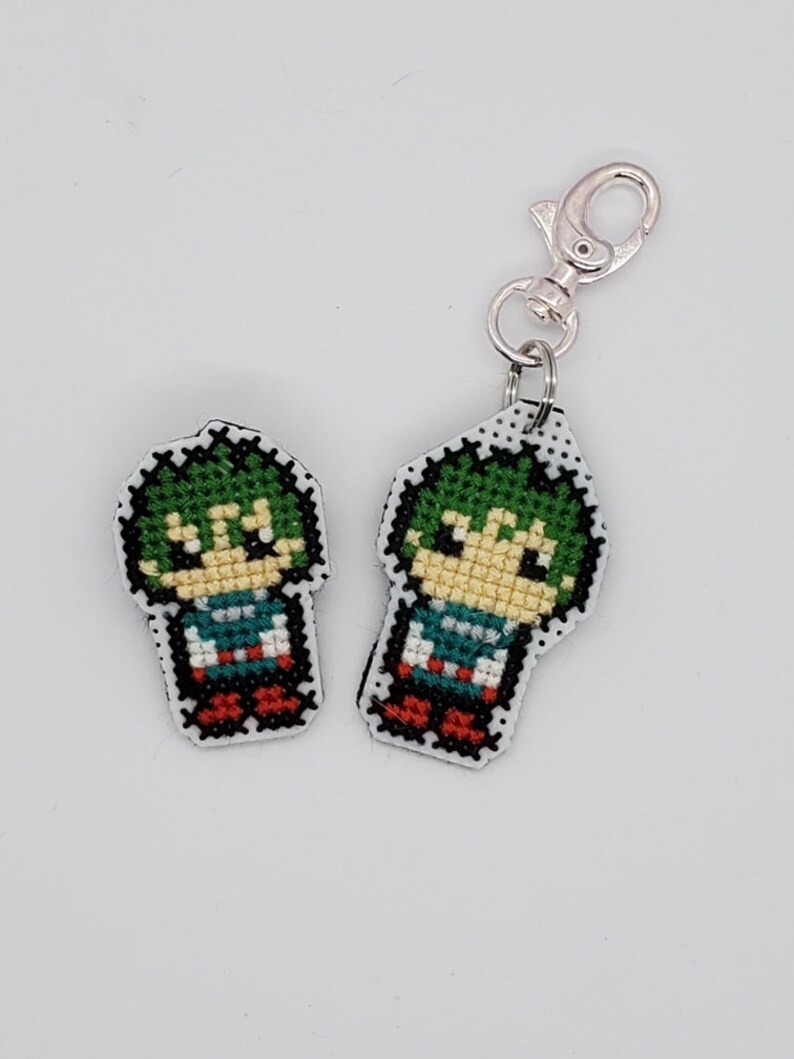 Deku My Hero Academia Cross Stitch Keychain/pin Etsy