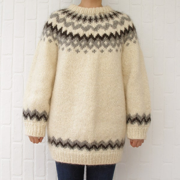 Nordic Solid Color Ribbed Knit Long Sleeve Split Oversized Hooded Sweater