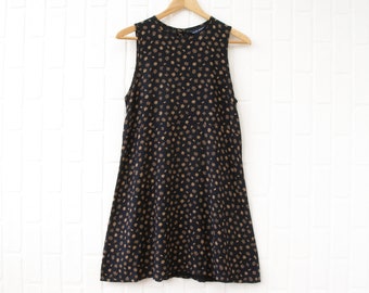 Vintage 90s Polka Dot Mini Dress: Club Monaco Rayon Tank Dress