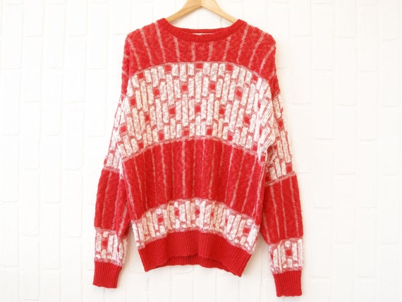 Vintage 1980s oversized acrylic knit sweater | Re… - image 1