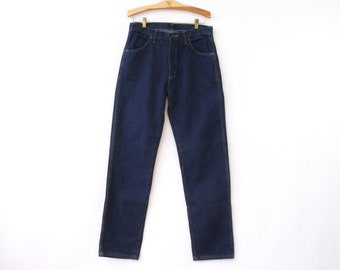 Authentic Jeans W35 L32 Navy Blue Denim High Waisted Vintage 90s