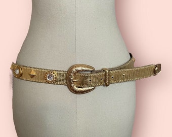 Vintage 90s Gold Jewel Belt