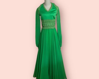 Vintage 60s Green Gown