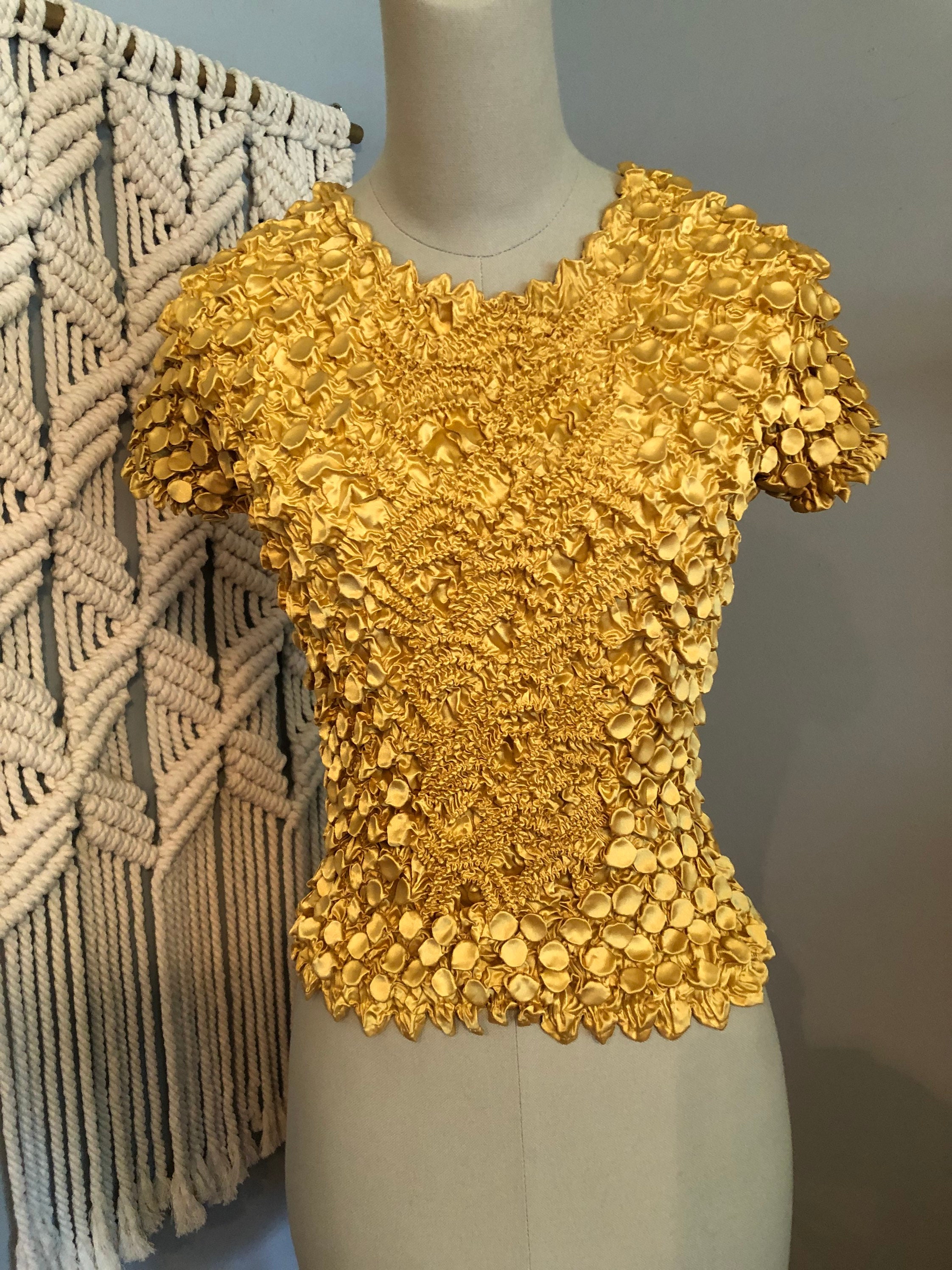 Vintage Yellow 90s Bubble Shirt | Etsy