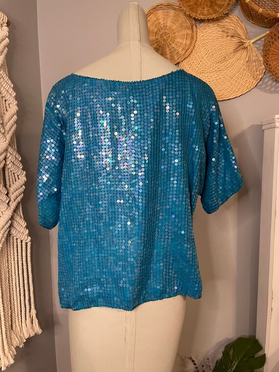 Vintage 80s Sequin Shirt - image 5