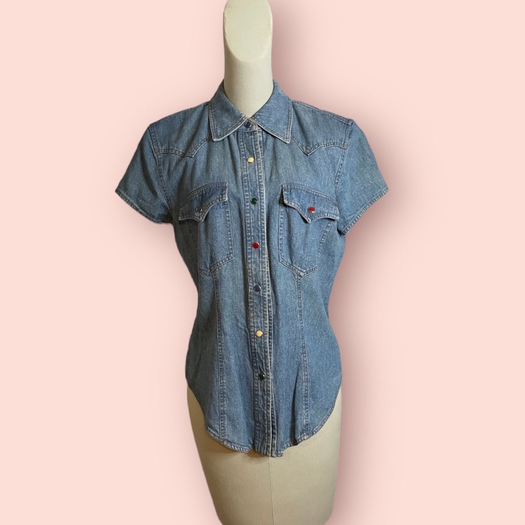 Vintage 90s Denim Hemd Blau Xxl 844