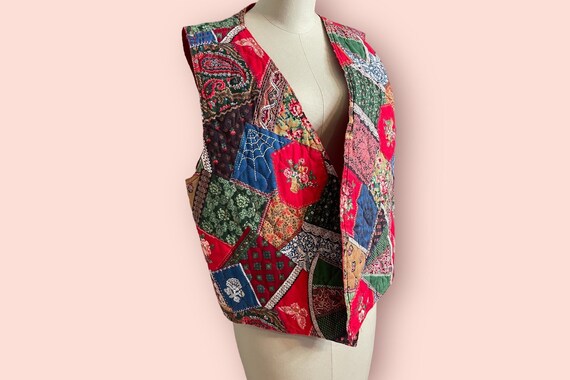 Vintage Patchwork Quilt Vest - image 2